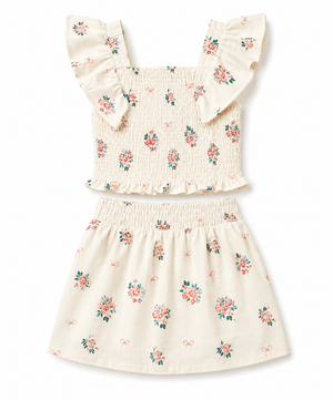 Miles The Label - Woven Floral Bow Set