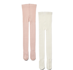 Wheat - 2 pk Izzy Pointelle Tights powder|164403