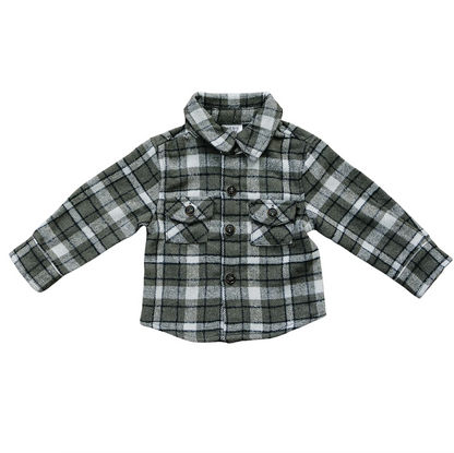 Mebie Baby - Charcoal Flannel Shacket|108640