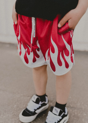 Little Trouble -  Heater Mesh Shorts Red|205849
