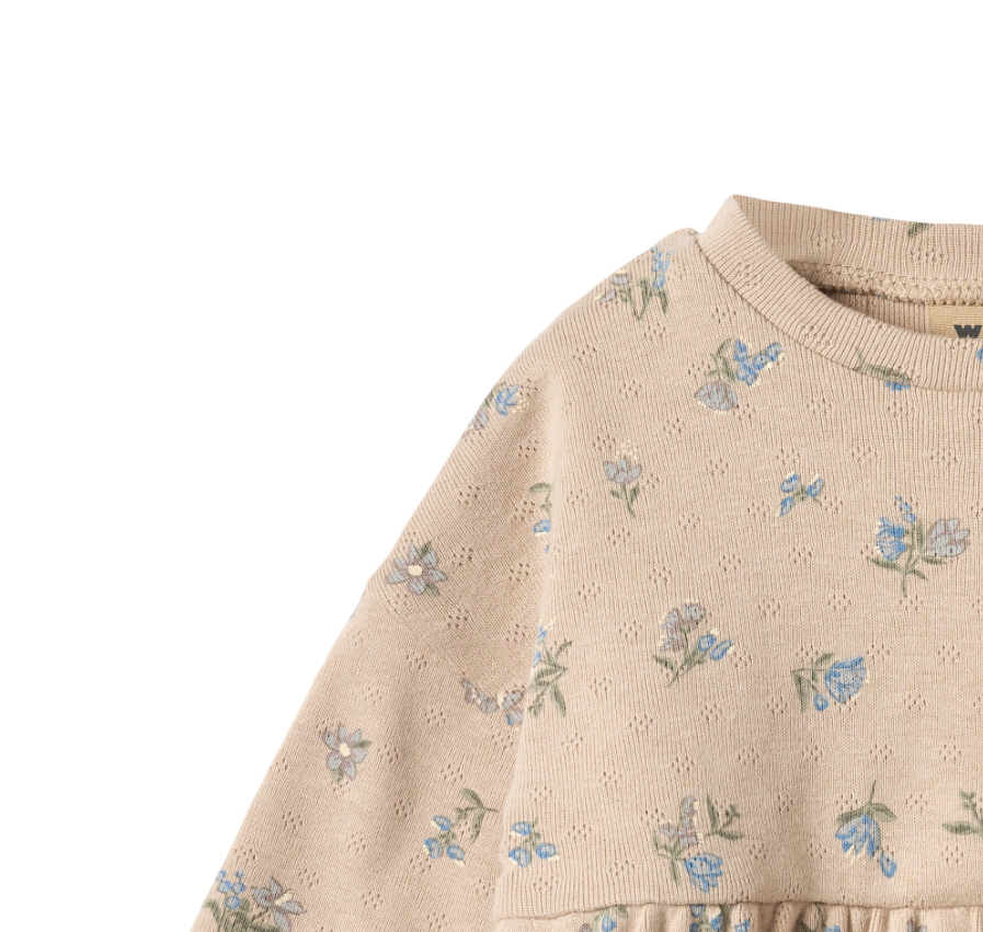 Wheat - Jersey Dress Emmy Warm Sand Flowers|164330