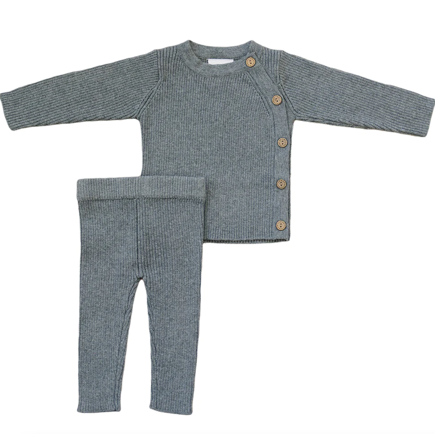 Mebie Baby - Charcoal Knit Layette Set|91192