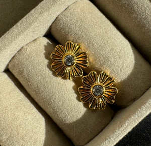Sunburst Flower Studs - 18K PVD Gold Plating|186986