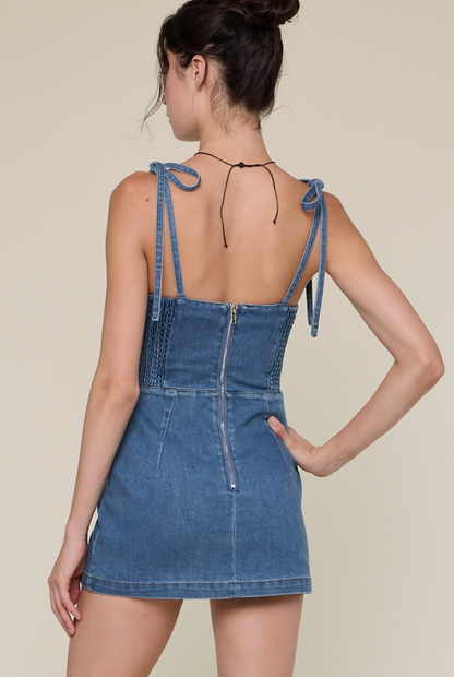 Sky To Moon - Denim Mini Dress|215026