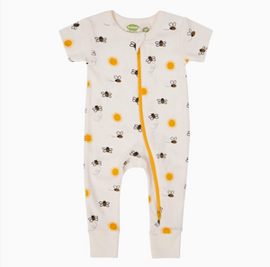 Parade - Organic '2-Way' Zip Romper - Short Sleeve - Bees|203186
