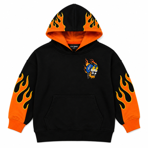 Little Trouble - Mini Speedster Orange Flame Hoodie