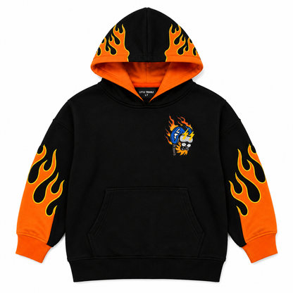 Little Trouble - Mini Speedster Orange Flame Hoodie