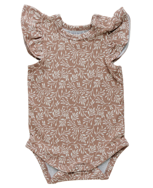 Mebie Baby - Dusty Vines Ruffle Bodysuit|91162