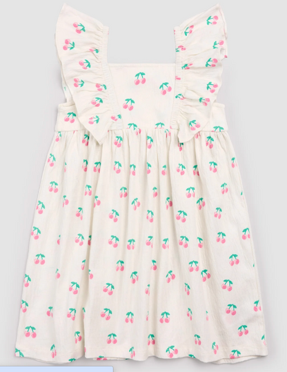 Miles The Label - Short Sleeved Ruffle Cherry Dress|187637
