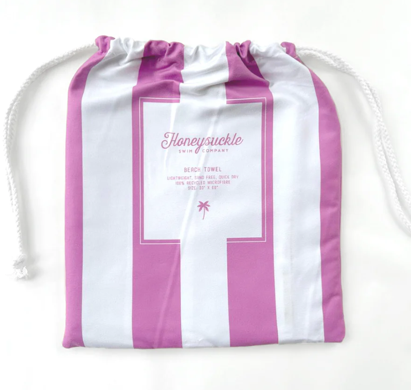 Honeysuckle - Beach Towel - Pink Stripe|203270