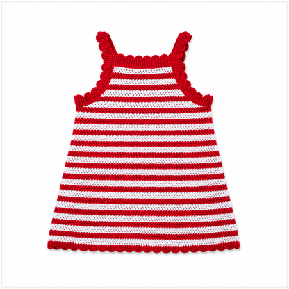 Mebie Baby - Red Stripe Knit Cover-Up Dress