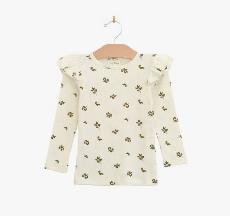 City Mouse - Olives Flutter Sleeve Tee|76131