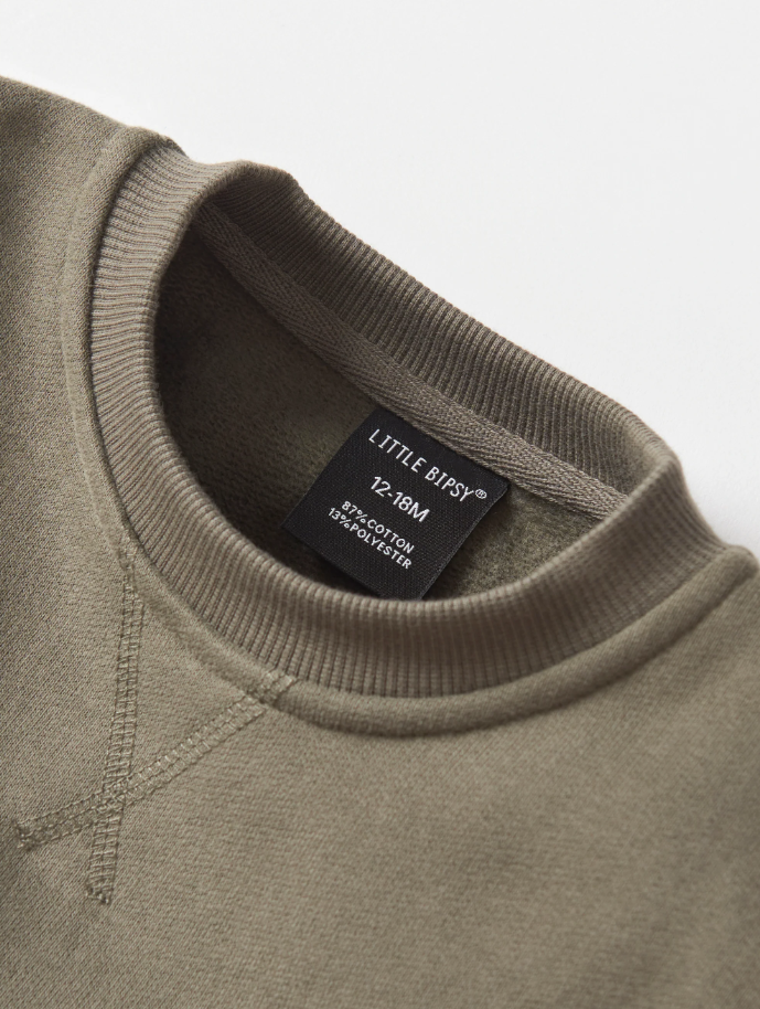 Little Bipsy Elevated Crewneck - Army Green|116129