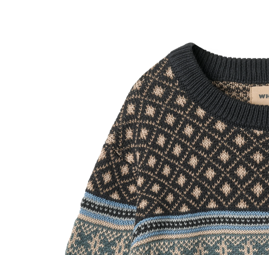 Wheat - Jaquard Pullover Julius navy|164432