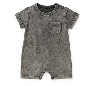 Little Bipsy - Acid Wash Shortie Romper|142085