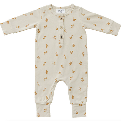 Mebie Baby - Vines Long Sleeve Button Romper|104177