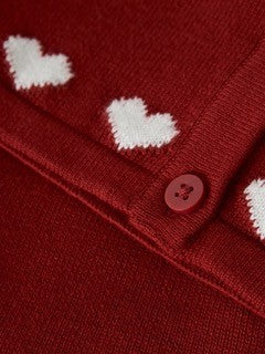Name It - White Hearts Button Up Cardigan 2587|230096