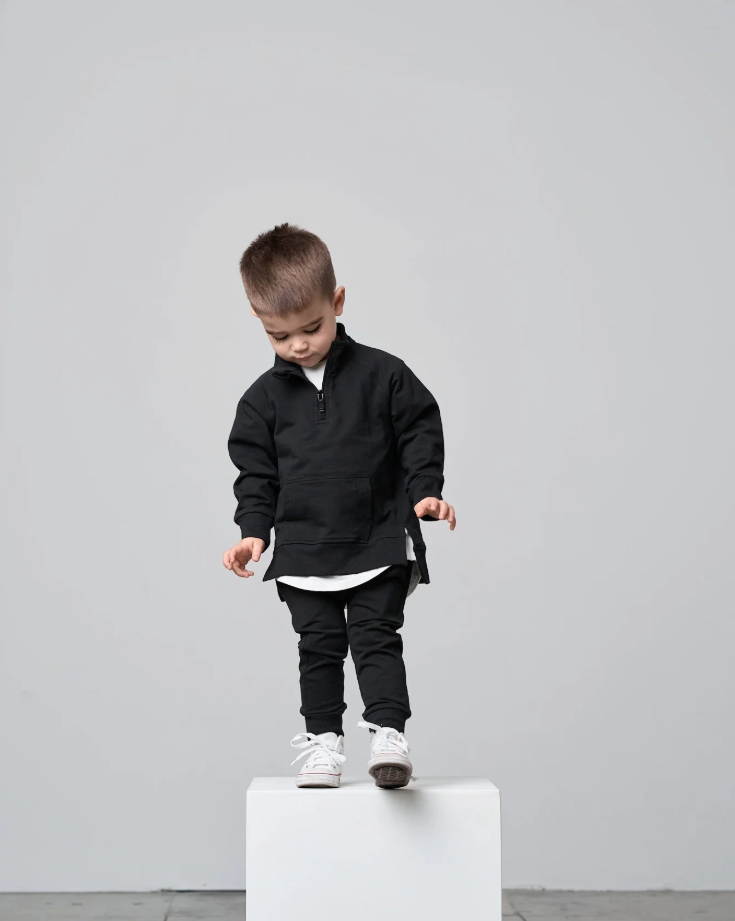 Little Bipsy - Quarter Zip Pullover - Black|177916