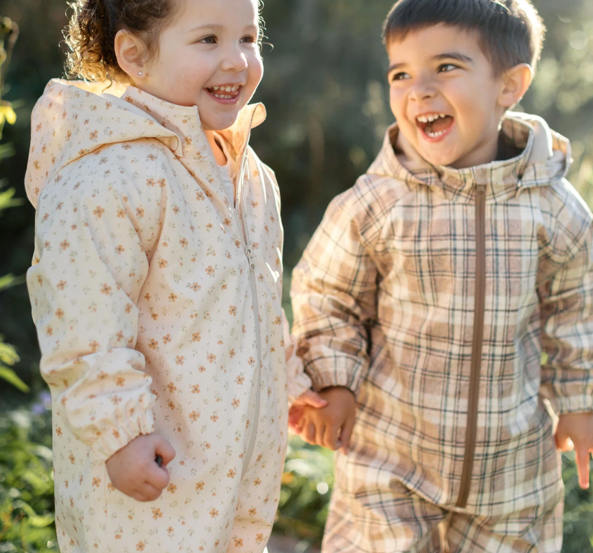 Roobear - Fleece-Lined One-Piece Suit Floral|173368