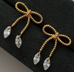 Rope Bow Studs - 18K PVD Gold Plating|186981