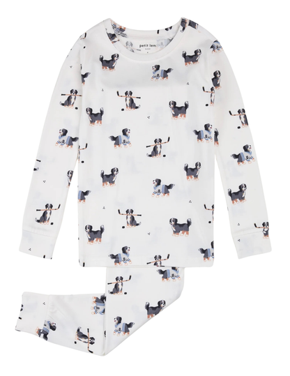 Petit Lem - 2 Piece PJ - Hockey Pups