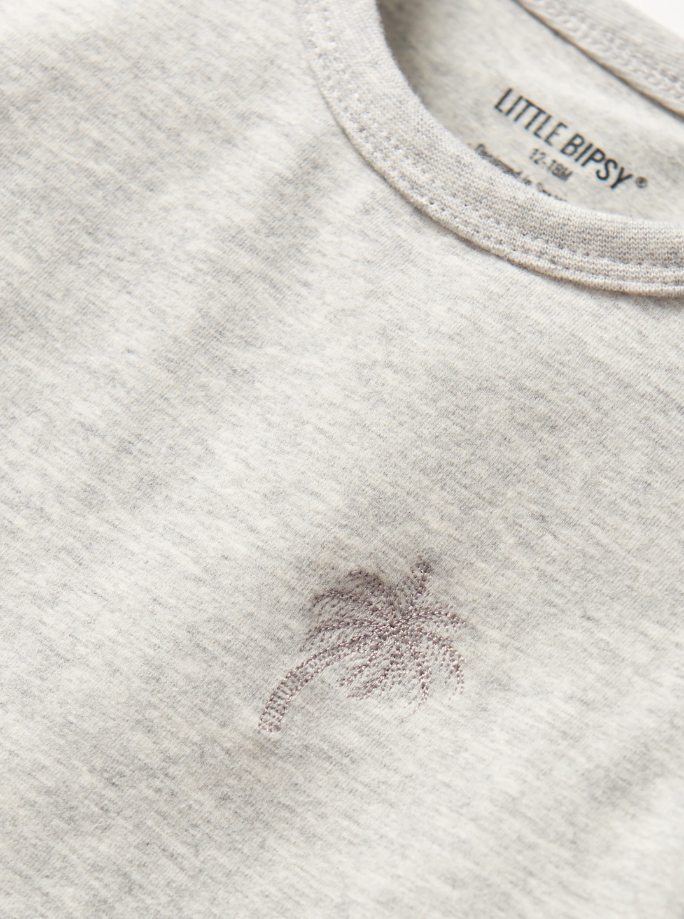 Little Bipsy - Palm Jersey Tank - Light Heather Grey|142534
