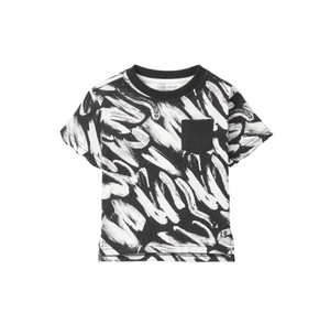 Brush Stroke Tee - Black|130140