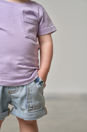 Little Bipsy - Acid Wash Pocket Tee - Purple|139465