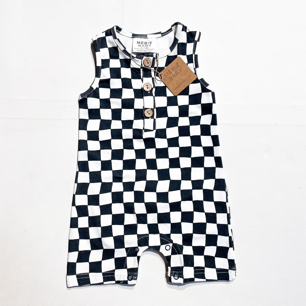 Mebie Baby Checkered Romper 6-12M Reg $44|140915