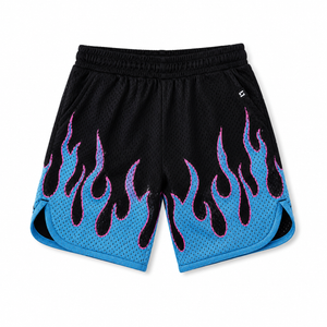 Little Trouble - Heater Flame Shorts Blue