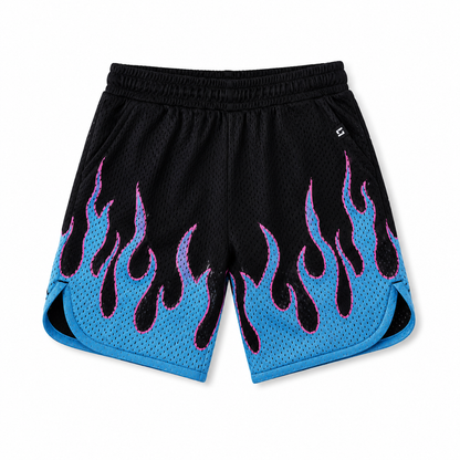 Little Trouble - Heater Flame Shorts Blue