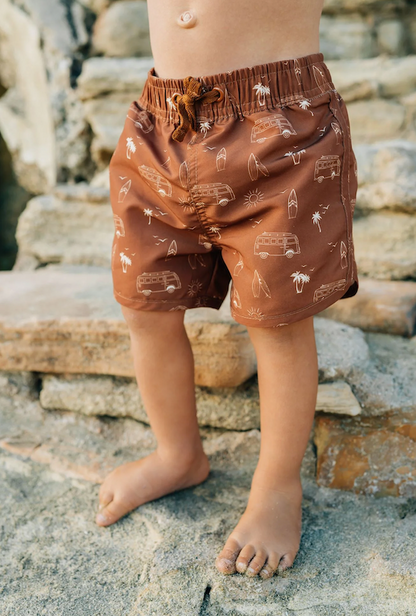 Mebie Baby - Dark Rust Surf Swim Shorts - 0-3M|87703