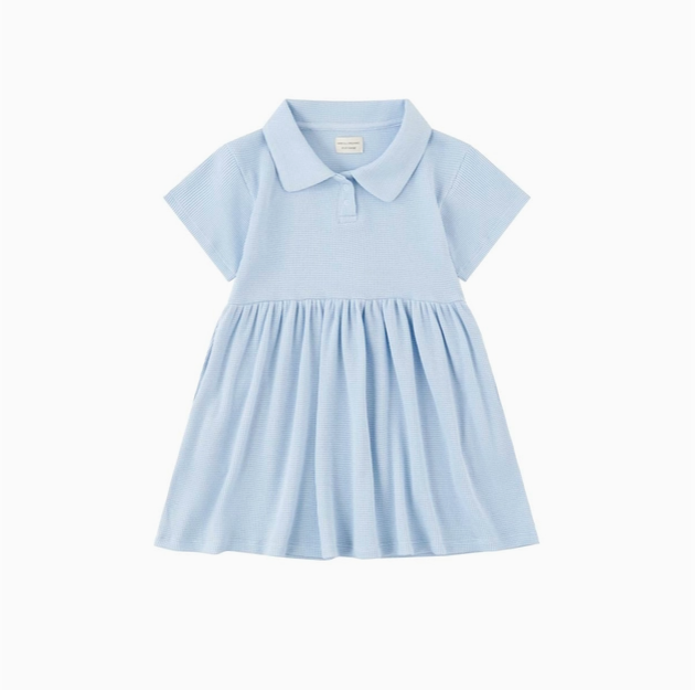 Norsu Organic - Organic Waffle Polo Dress-Niagara Mist|104100