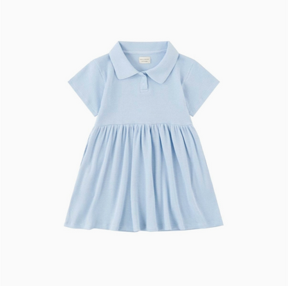 Norsu Organic - Organic Waffle Polo Dress-Niagara Mist|104100