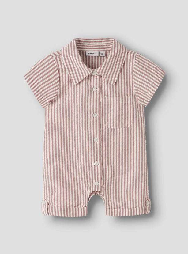 Name It - Striped Romper Mocha|209371