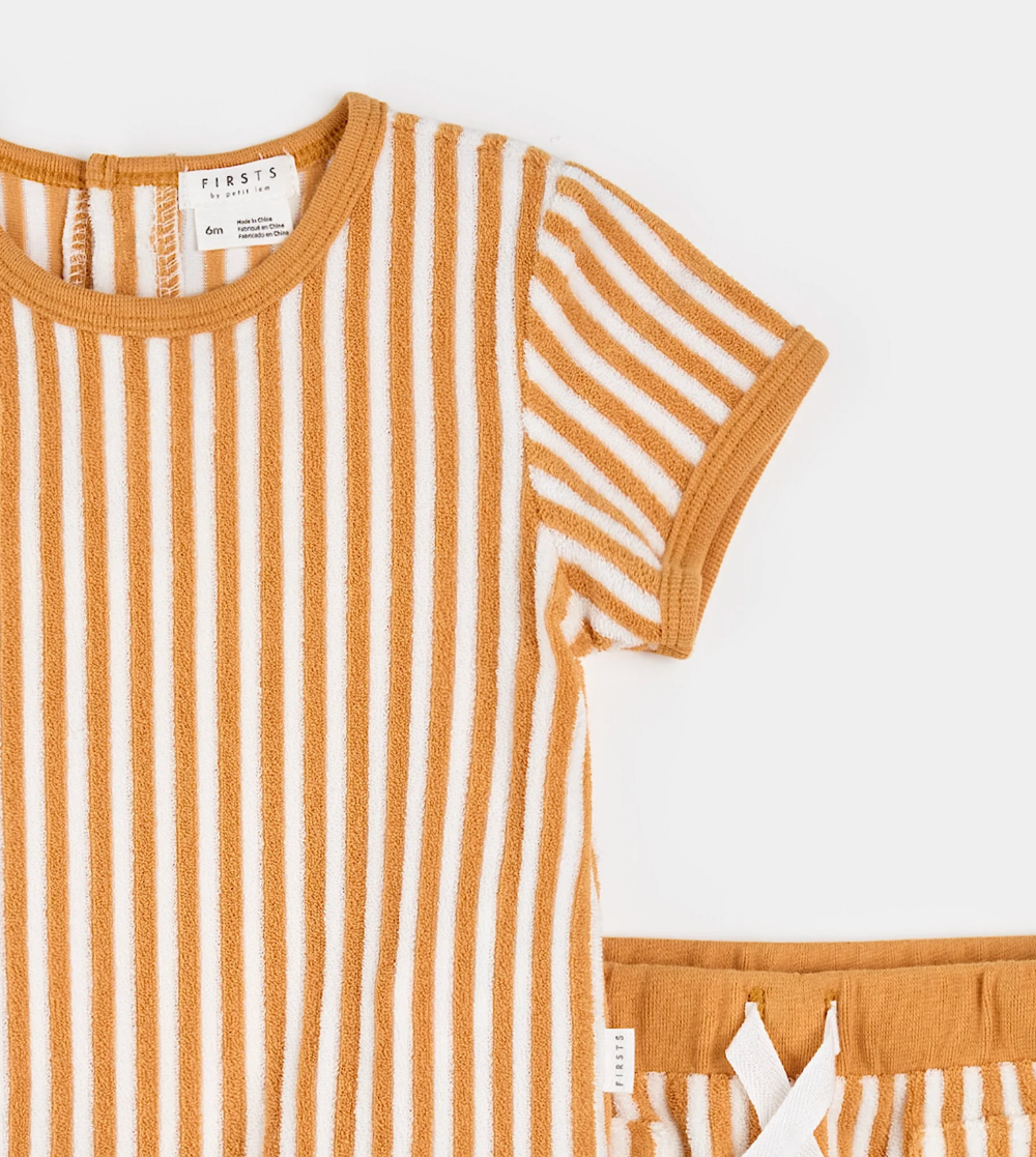 Petit Lem - 2 Piece Set - Yellow Gold Striped|187209