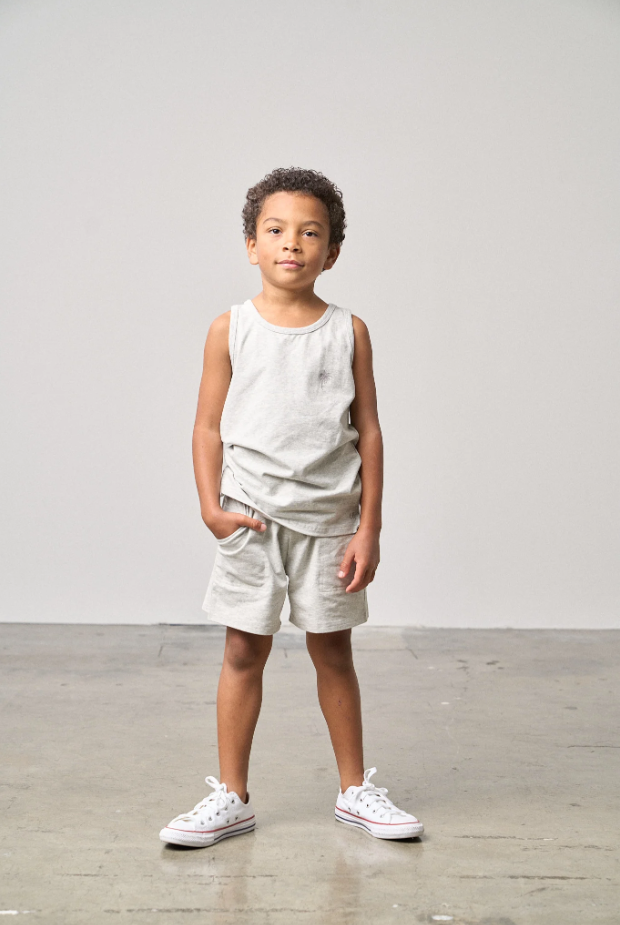 Little Bipsy - Stitch Pocket Jersey Short - Light Heather Grey|142514