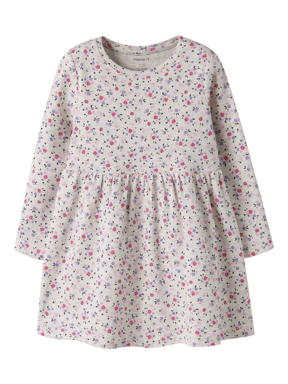 Name It - Long Sleeve Ribbed Floral Dress|225524
