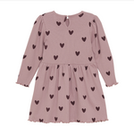 Creamie - Rib Heart Dress Woodrose 12M|155809