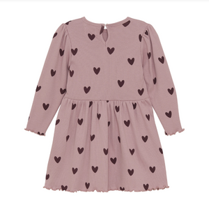 Creamie - Rib Heart Dress Woodrose|155809