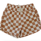 Mebie Baby - Rust Checker Swim Shorts|87697
