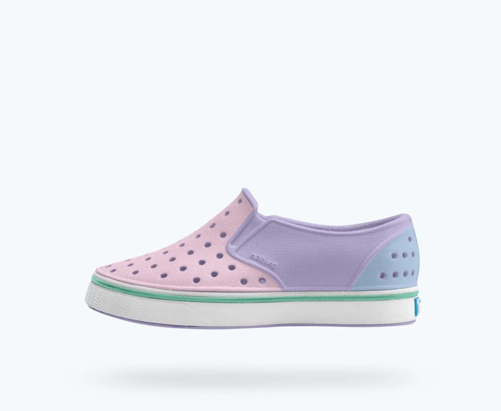 Native - Miles Block Kids - Taro Purple/ Shell White/ Barely Skyway Block|202580