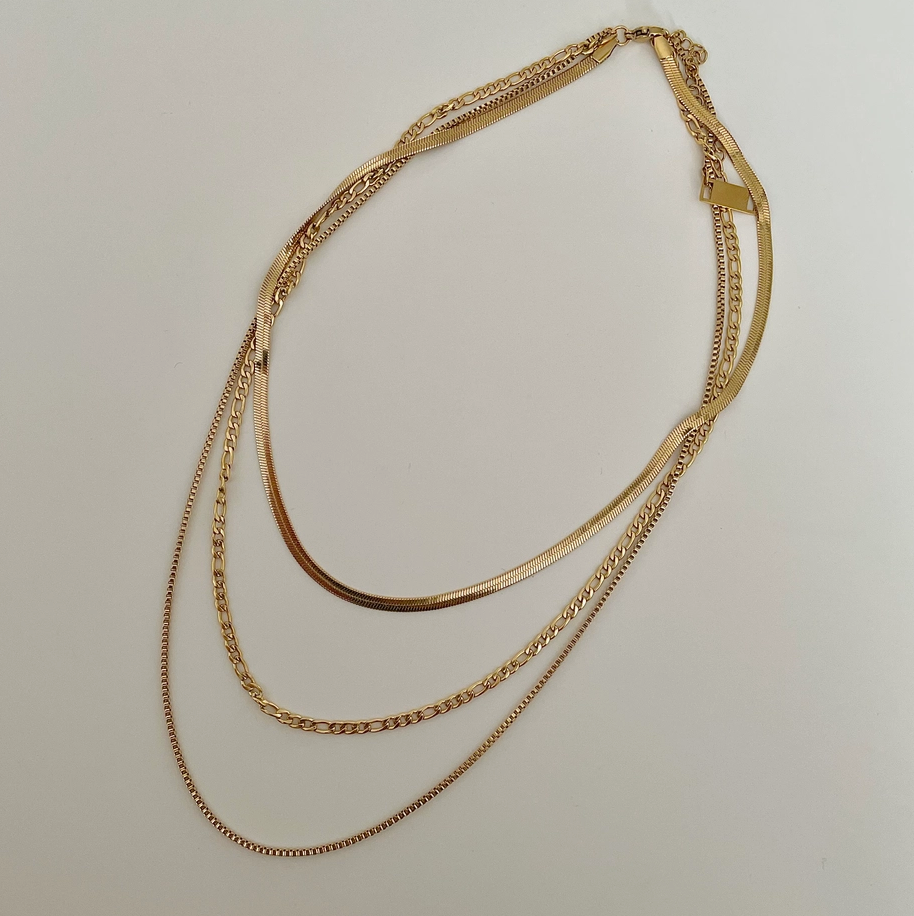 Shaylene Three Layer Necklace - 18K PVD Gold Plating|176909