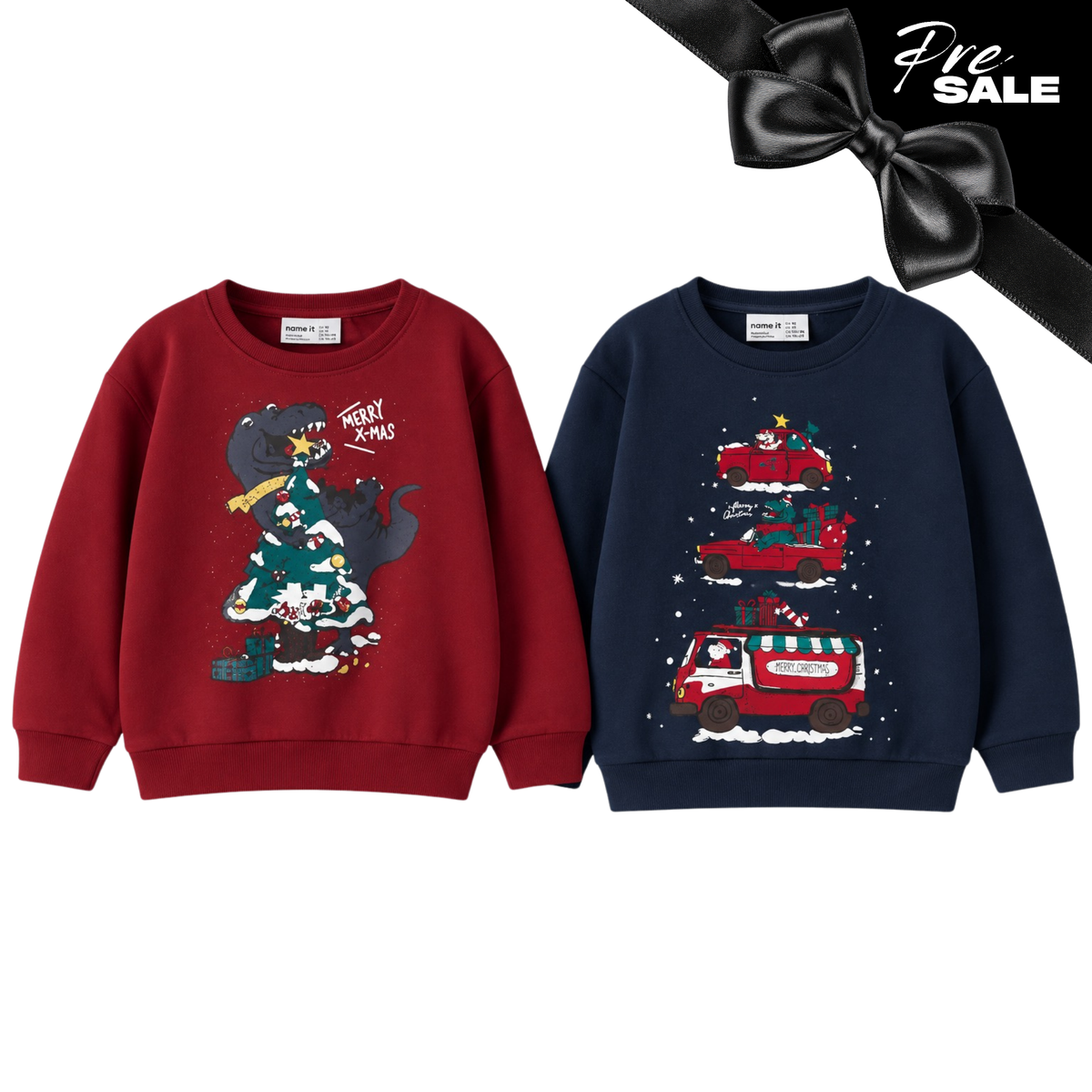 Pre Sale: Name It - Dinosaur Christmas Crewneck 9171