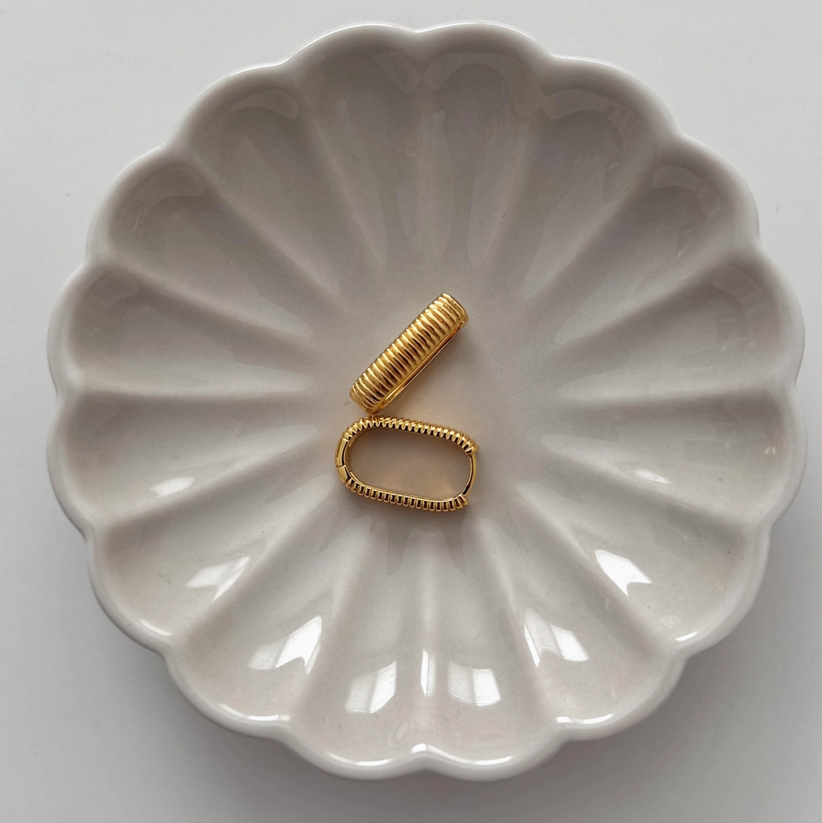 Small Ray Ribbed 2.0 Earrings  - 18K PVD Gold Plating|176922