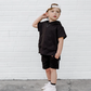 Little Bipsy - Short Sleeve Hoodie - Black|97758