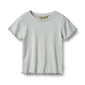 Wheat - Rib T-Shirt S/S Irene soft blue|125810