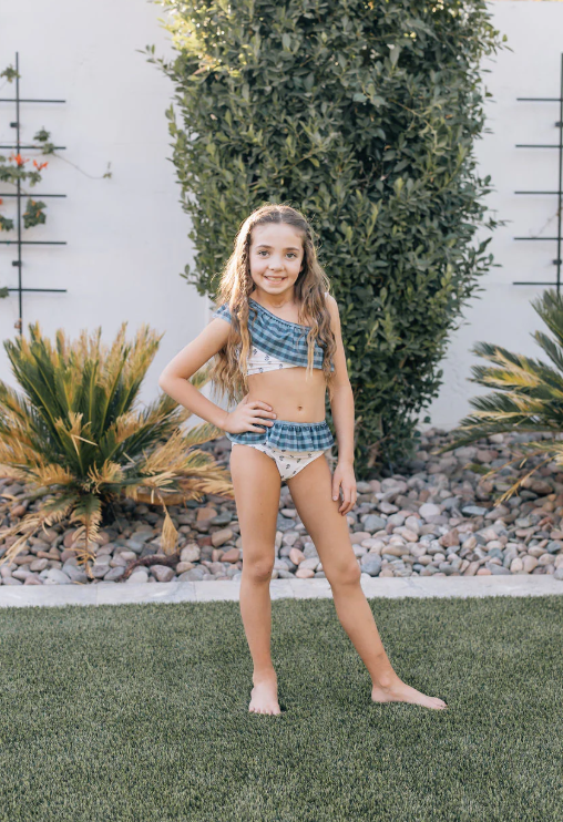 Mebie Baby - Cream Berry Ruffle Shoulder Bikini|185288