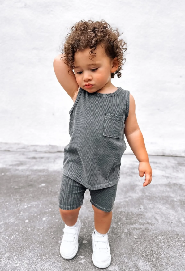 Little Bipsy - Acid Wash Ribbed Short|141773
