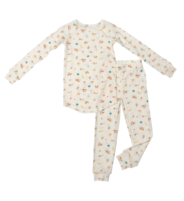 Loulou Lollipop - Long Sleeved Pajama Set - French Breakfast|153102
